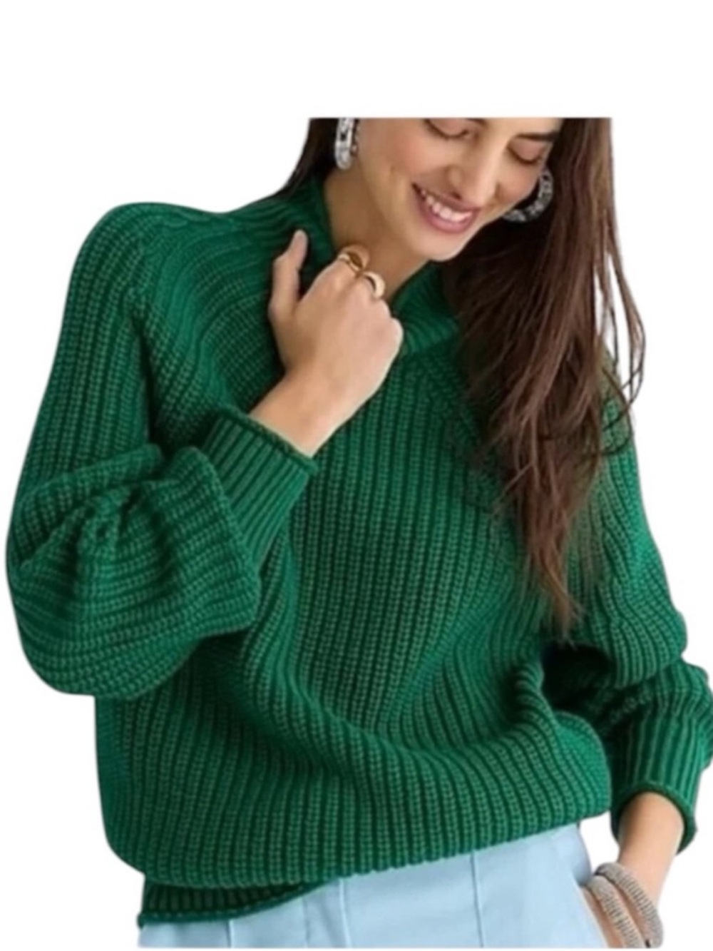 J crew Relaxed Rollneck™ sweater jungle green